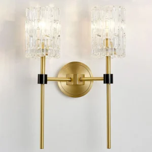 Luxury Crystal Cylinder Long Rod Wall Light 1/2 Light