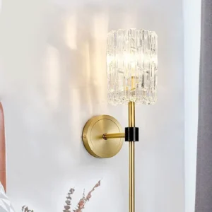 Crystal Cylinder Long Rod Wall Lamp