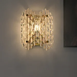 Oval Wall Lamp Modern Clear Crystal 1 Bulb Corridor Wall Light Fixture