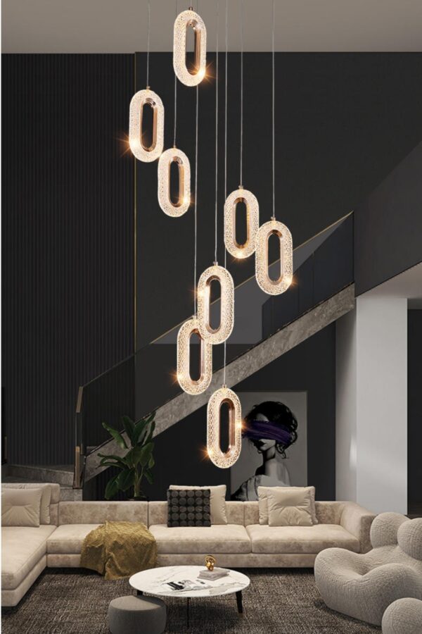 Ogilvy Champagne Gold Staircase Chandelier