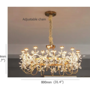 Modern Flower Crystal Chandelier Lighting Gold Luxury Pendant Lamp For Living Dining Bedroom Home Deco Hanging Light Fixtures