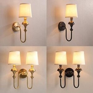 Fabric Tapered Shade Wall Light Vintage Style Sconce Lamp Wall Light