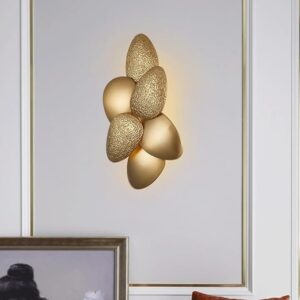 Modern Wall Sconces Creative Pebble Shape Geometry Wall Lamp Gold Stainless Steel Wall Lamp