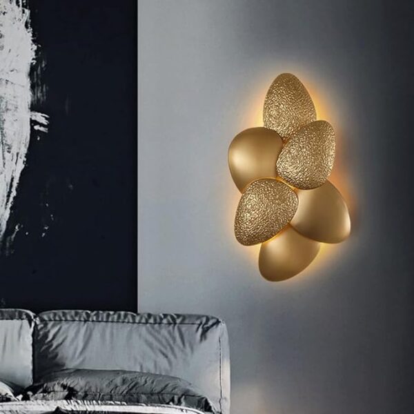 Modern Wall Sconces Creative Pebble Shape Geometry Wall Lamp Gold Stainless Steel Wall Lamp