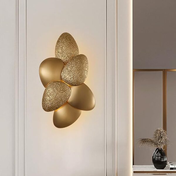 Modern Wall Sconces Creative Pebble Shape Geometry Wall Lamp Gold Stainless Steel Wall Lamp