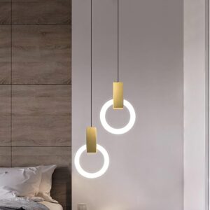 Creative Hanging Lighting Black and Gold Brass Glass Pendant Light Fixture Single Head