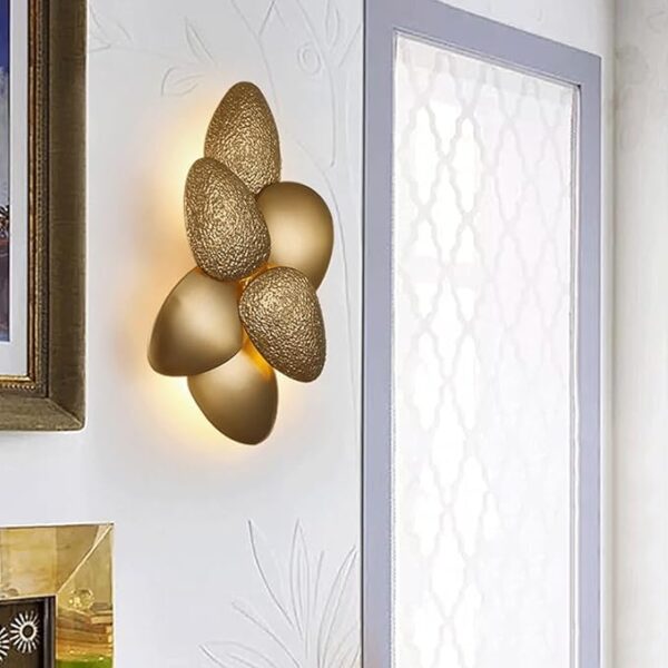 Modern Wall Sconces Creative Pebble Shape Geometry Wall Lamp Gold Stainless Steel Wall Lamp