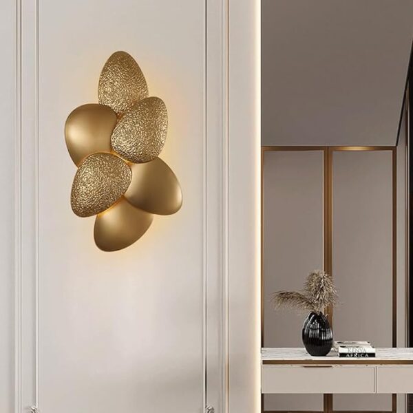 Modern Wall Sconces Creative Pebble Shape Geometry Wall Lamp Gold Stainless Steel Wall Lamp