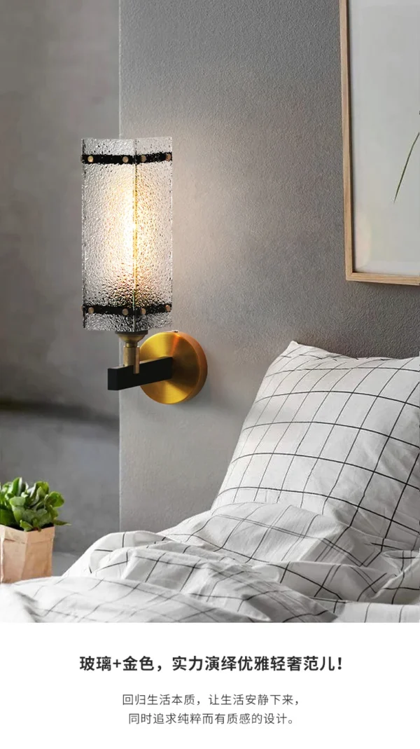 Gold Wall Lamp Modern Glass Wall Sconce