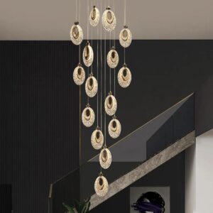 Modern Villa Stair Chandelier Nordic Creative Oval Chandelier 