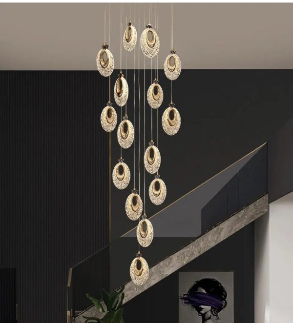 Modern Villa Stair Chandelier Nordic Creative Oval Chandelier 