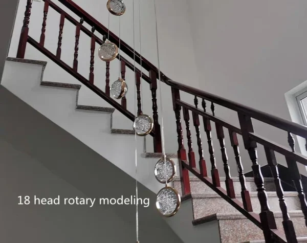 Modern crystal stair chandelier Light luxury