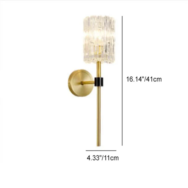Crystal Cylinder Long Rod Wall Lamp