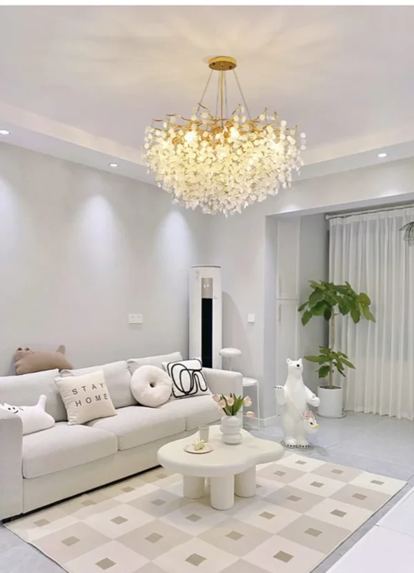 Luxury Gold Luster Money Tree Crystal Chandelier