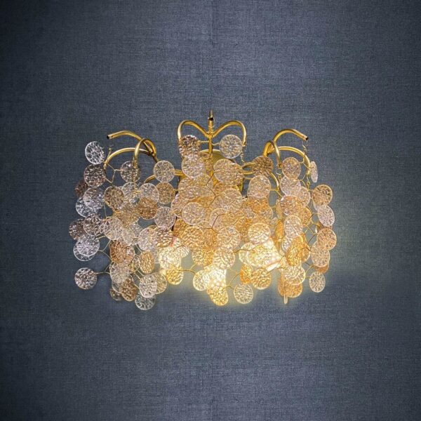 Metal And Glass Wall Lamp Light Golden