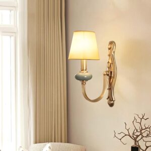 Copper Wall Lamp Aisle Wall Lamp Simple Living Bedside Lamp Headlight Mirror Den Wall Bedroom Single Head 15 * 25.5 * 38.5cm Wholesale Wall Lights