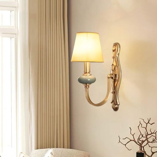 Copper Wall Lamp Aisle Wall Lamp Simple Living Bedside Lamp Headlight Mirror Den Wall Bedroom Single Head 15 * 25.5 * 38.5cm Wholesale Wall Lights